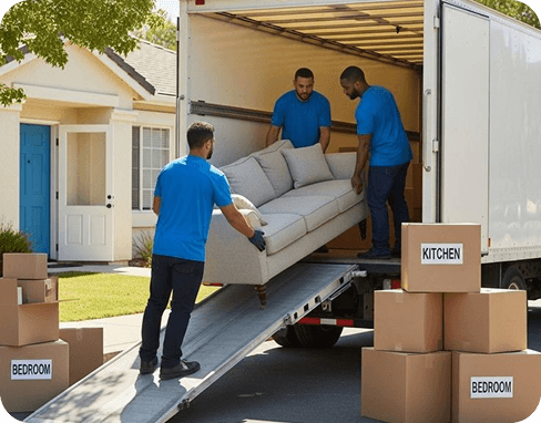 SPG crew loading furniture into a moving truck
