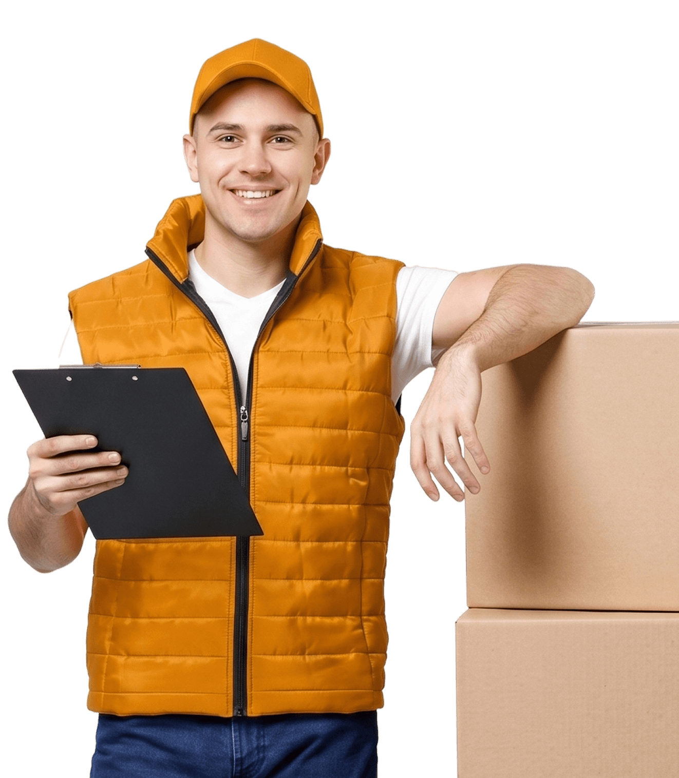 SPG crew member with clipboard ready to help with your move